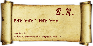 Báró Márta névjegykártya
